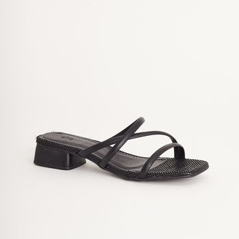 Tamanco Casual Tiras Finas - PRETA