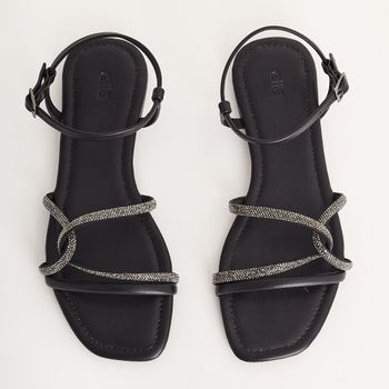 Rasteira com Brilho - PRETO/ONIX