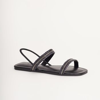 Rasteira em tiras - PRETO/ONIX