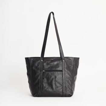 Bolsa couro ampla com mini bolso - PRETA