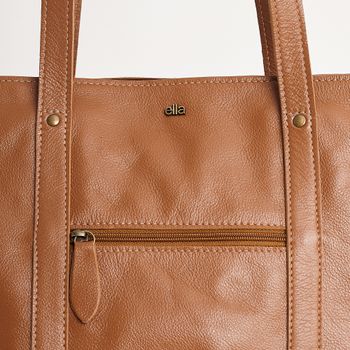 Bolsa couro ampla com mini bolso - CARAMELO