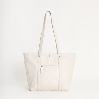 Bolsa couro ampla com mini bolso - OFF WHITE