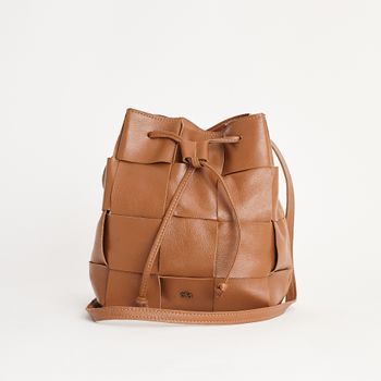 Bolsa saco texturizada - CARAMELO