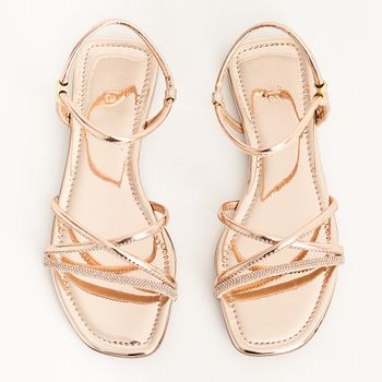 Rasteira Espelhado Glow - ROSE