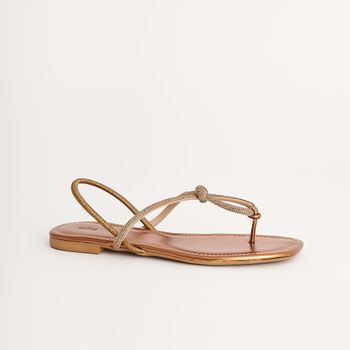 Rasteira em Strass - BRONZE/DOURADO