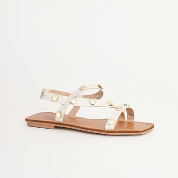 Rasteira com aplicações - OFF WHITE