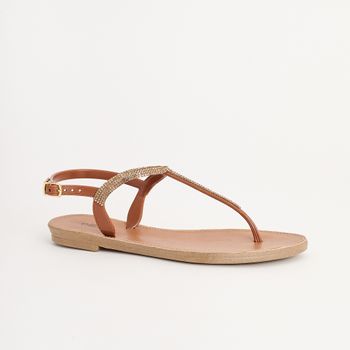 Rasteira Glow - CARAMELO/DOURADO