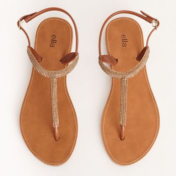 Rasteira Glow - CARAMELO/DOURADO