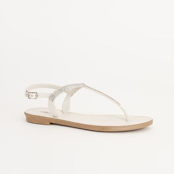 Rasteira Glow - OFF WHITE/CRISTAL