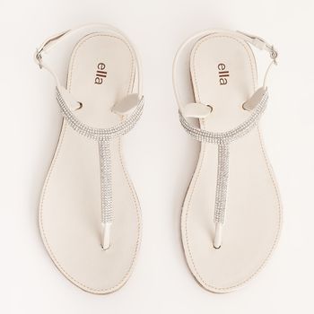 Rasteira Glow - OFF WHITE/CRISTAL