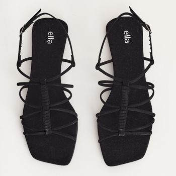 Rasteira tiras cruzadas - PRETA