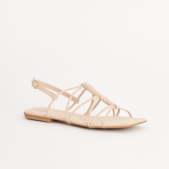 Rasteira tiras cruzadas - AMENDOA