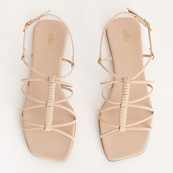 Rasteira tiras cruzadas - AMENDOA