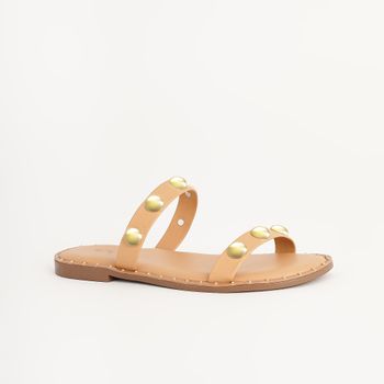 Rasteira chinelo com aplicações - PALHA