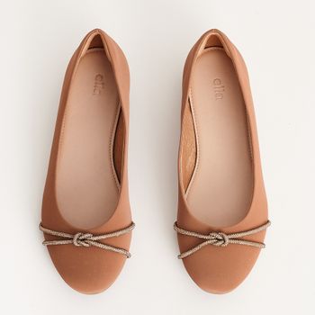 Sapatilha nó strass - CARAMELO/DOURADO