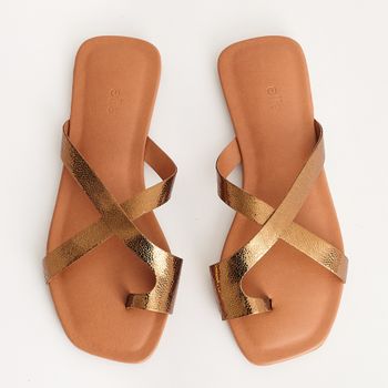 Rasteira Metalizada - BRONZE