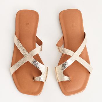 Rasteira Metalizada - CHAMPAGNE