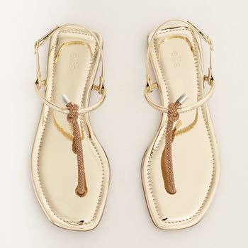 Rasteira Glow - CHAMPAGNE/DOURADO