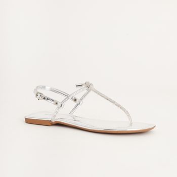 Rasteira Glow - PRATEADO/CRISTAL