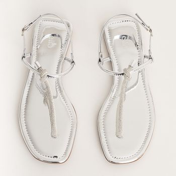 Rasteira Glow - PRATEADO/CRISTAL