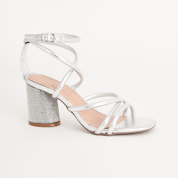 Sandália Multitiras Alta - PRATEADO