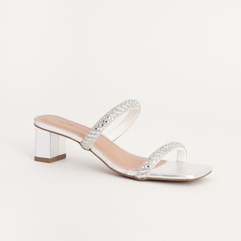 Tamanco Camurça - PRATEADO/CRISTAL