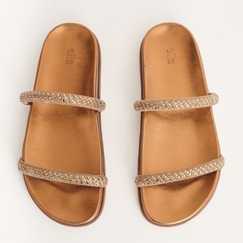 Papete Camurça Glam - CHAMPAGNE/DOURADO