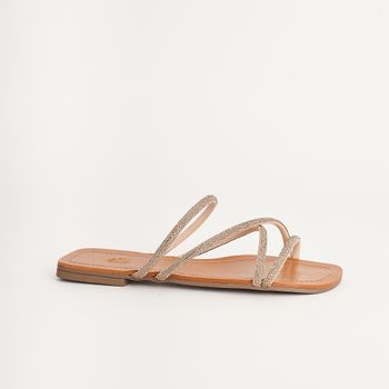 Rasteira Glow - CARAMELO/OURO LIGHT