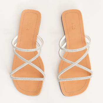 Rasteira Glow - NATURAL/CRISTAL