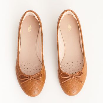 Sapatilha metalassê laço delicado - CARAMELO