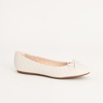 Sapatilha metalassê laço delicado - OFF WHITE