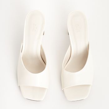 Tamanco com Salto Taça - OFF WHITE