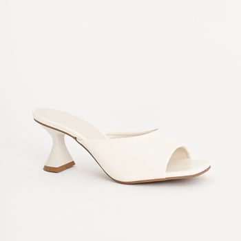 Tamanco com Salto Taça - OFF WHITE