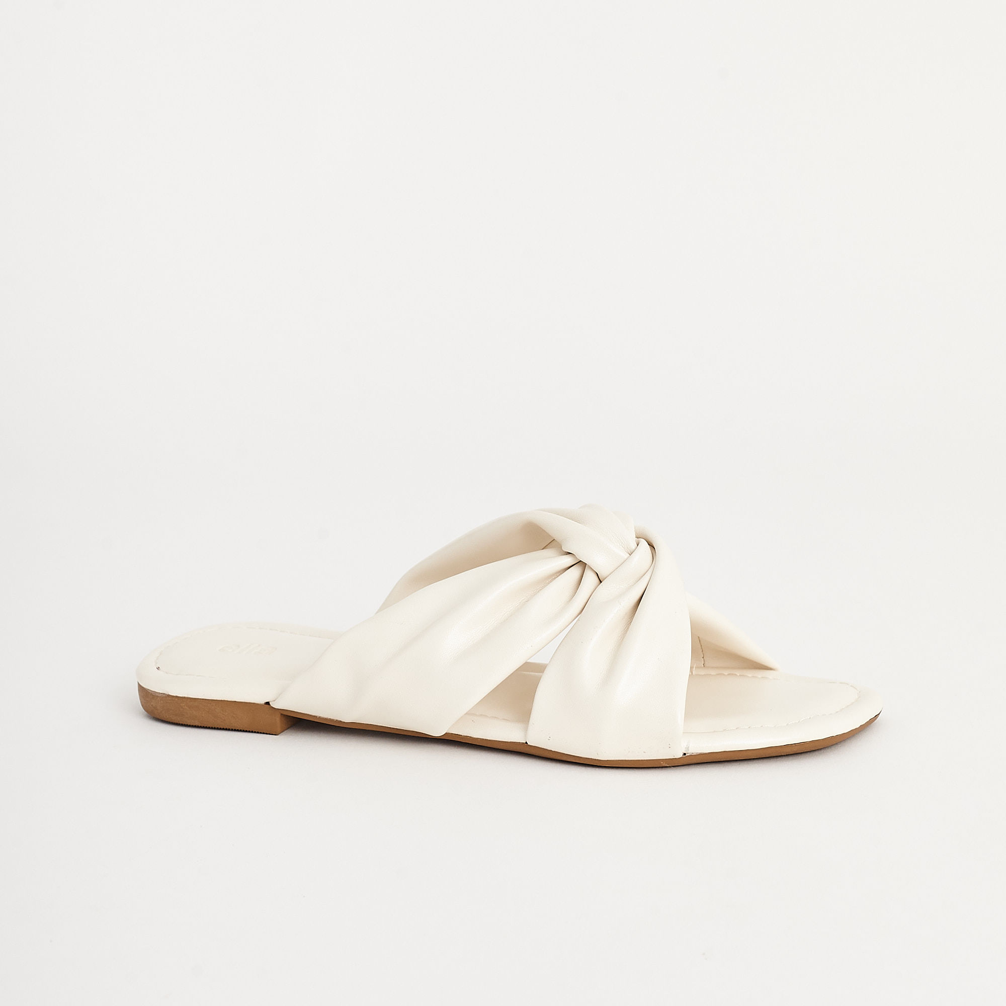 Rasteira com Tiras Entrelaçadas - OFF WHITE | Sapatella