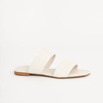 Rasteira Duas Tiras Animal Print - OFF WHITE