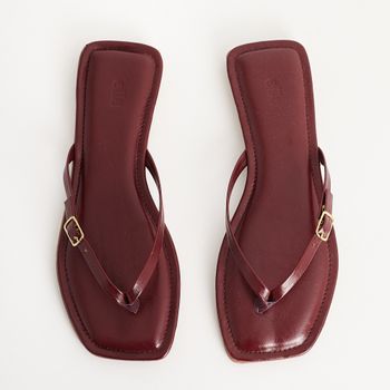 Rasteira Tira Fina com Fivela - MARSALA