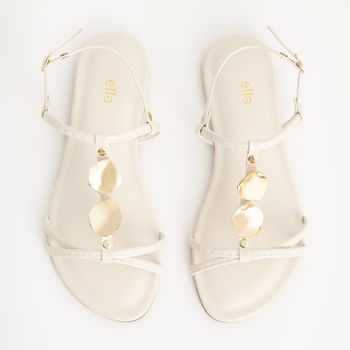 Rasteira com aplicações orgânicas - OFF WHITE