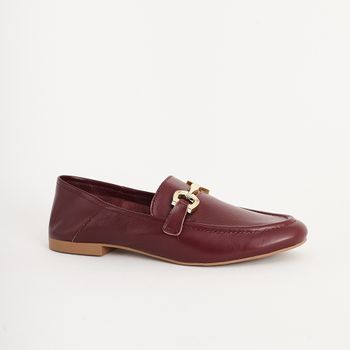 Mocassim Couro - BURGUNDY