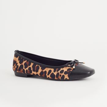 Sapatilha Estampa Animal Print - ONCINHA/PRETO