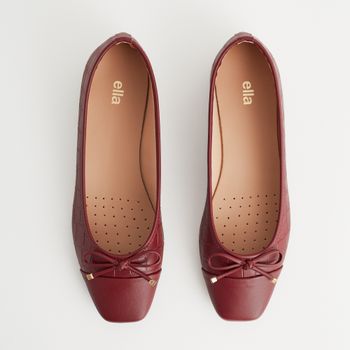 Sapatilha Textura com Bico Liso - BURGUNDY
