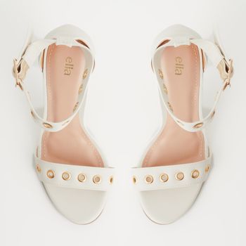 Sandália Alta com Ilhós - OFF WHITE