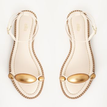 Rasteira com Detalhe Oval Fosco - OFF WHITE