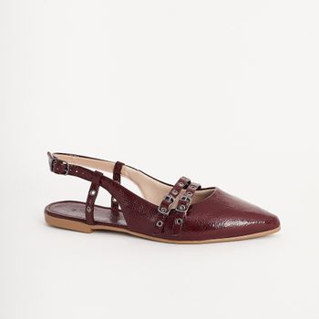 Sapatilha Slingback Verniz - BURGUNDY