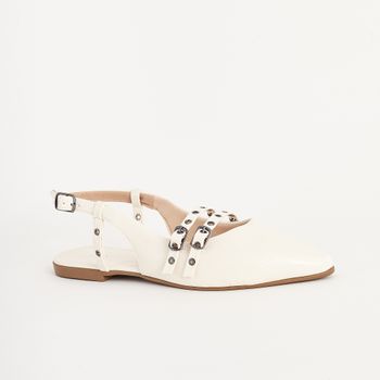 Sapatilha Slingback Verniz - OFF WHITE