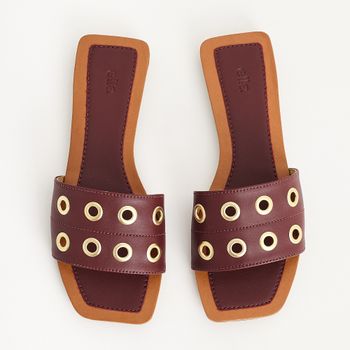 Rasteira com Ilhós - BURGUNDY