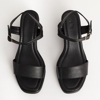 Anabela ajustável em napa - PRETA