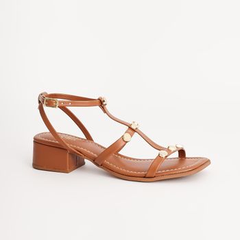 Sandália Floater Tachas - CARAMELO