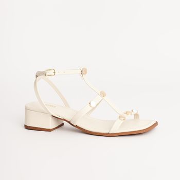 Sandália Floater Tachas - OFF WHITE