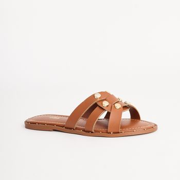 Rasteira Floater Tachas - CARAMELO