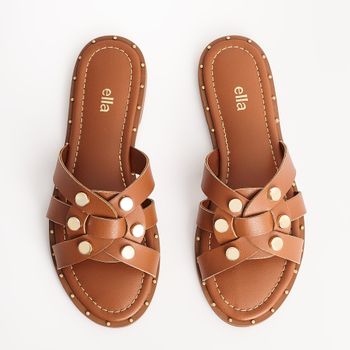 Rasteira Floater Tachas - CARAMELO